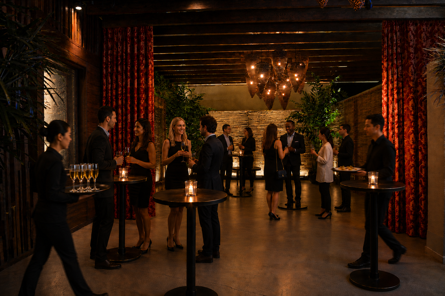 Terrace reception with guests