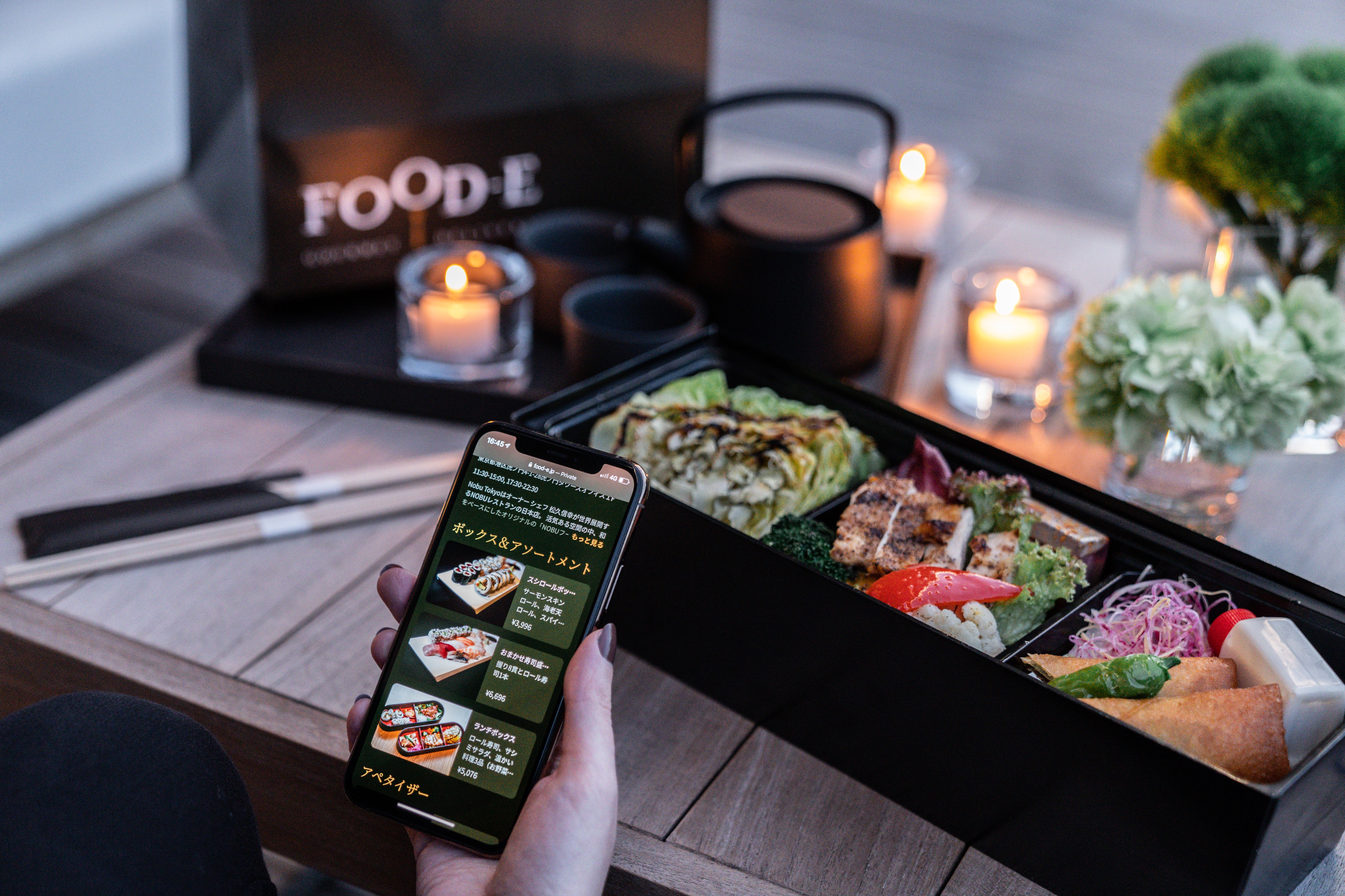       "Nobu at Home"   DELIVERY by Food-E   Enjoy our extensive take-out menu  delivered to your home via Food-E!    Food-E     &nbsp;    &nbsp;    &nbsp;  